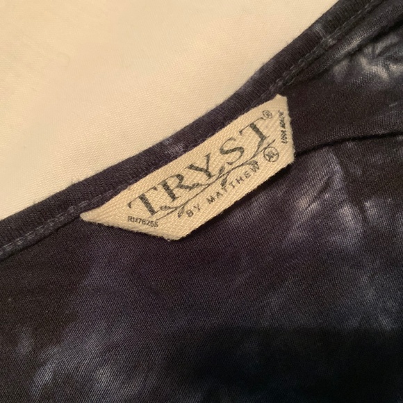 TRYST Tie Dye Loose Fit Lightweight Stretchy Long T-Shirt Short Sleeve Tunic- XL - Picture 5 of 8